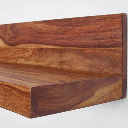 Solid Wood L Shape Simple Design Slan Wall Rack.