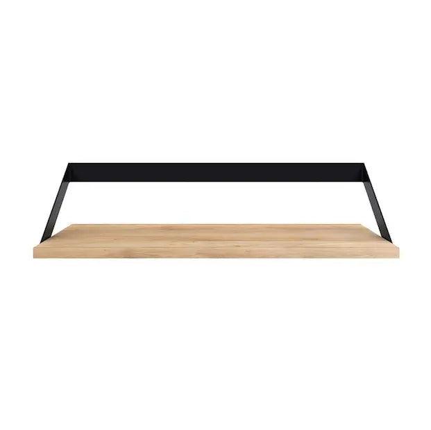 Slope Wall Shelve Made in Solid Mango Wood and Metal Frame in Mango Natural With Black Finish. 