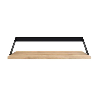 Slope Wall Shelve Made in Solid Mango Wood and Metal Frame in Mango Natural With Black Finish. 