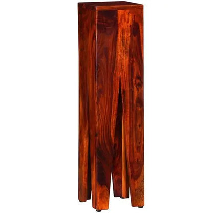 Solid sheesham wood designer 'V' shaped stand-alone-end-table-honey.