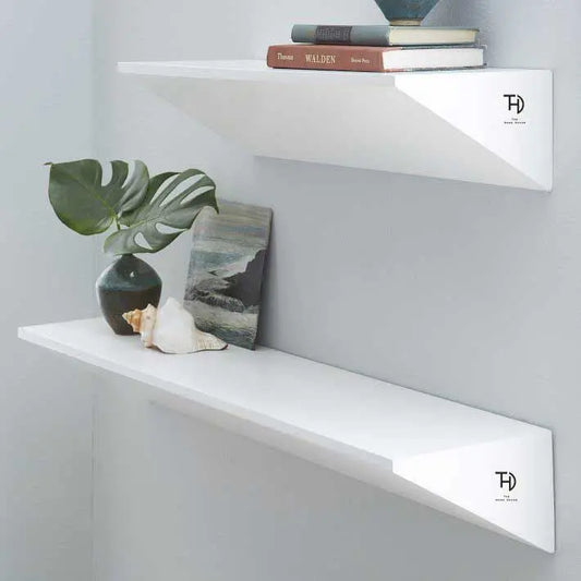 Triangle Design White Two Pcs Trio Wall Rack made in Mdf. 
