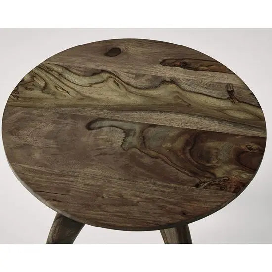 Round Wooden Tripod Side Table. 
