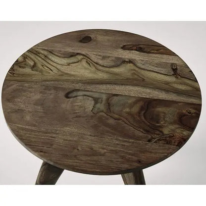 Round Wooden Tripod Side Table. 
