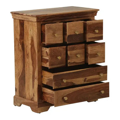 eight drawer TT vintage dresser madein solid sheesham wood in two tone finish. 