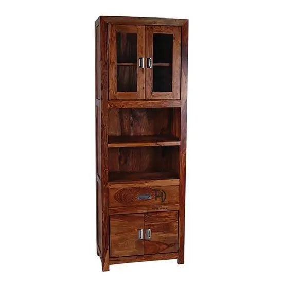 Four Door One Drawer and Two Shelf Turner Bathroom Cabinet made in Solid Sheesham Wood. 