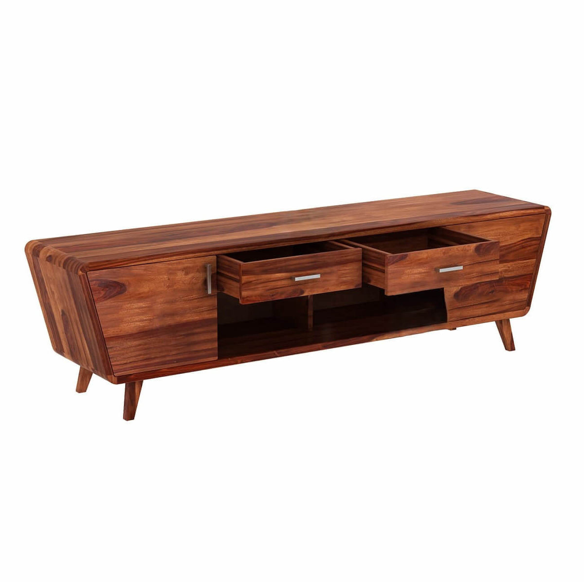 Solid Sheesham Wood Two Door Two open shelf and Two Drawer Stolek Mars Tv unit.