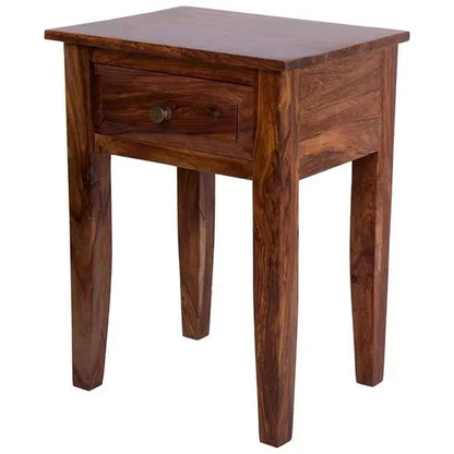 Solid Sheesham Wood One Drawer Tyfoo End Table. 