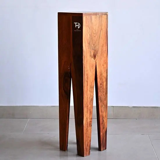 V cut Designer End Table Honey Made in Solid Sheesham Wood. 