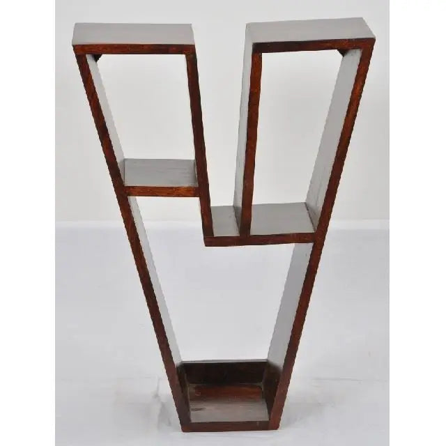 Solid Wood V Shaped Open Shelf Vee Wall Rack. 
