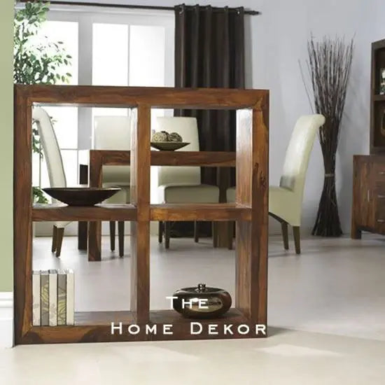 Four Open Shelf Veendo Bookrack Made in Solid Sheesham Wood. This Bookrack Also Used ForRoom Separator. Keeps Books and Other Decorative Items.  