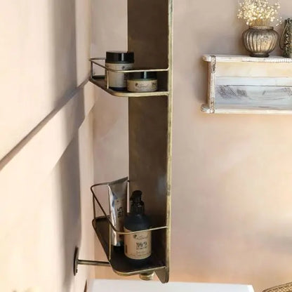 Mirror frame with storage shelves