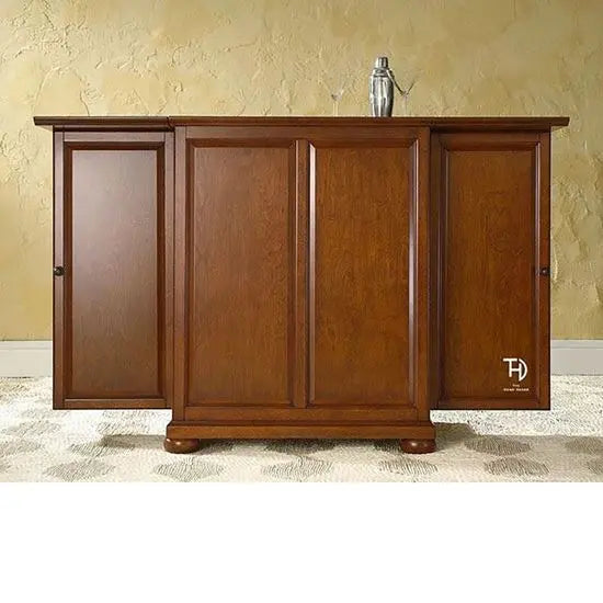 Wooden Two Door Vintage Bar Cabinet. 