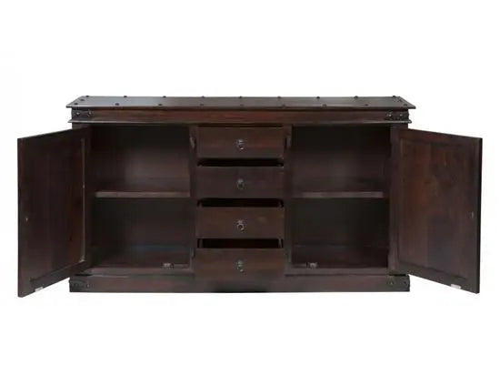 Two Door and Four Drawer Vintage Buffet made in Solid Wood. 