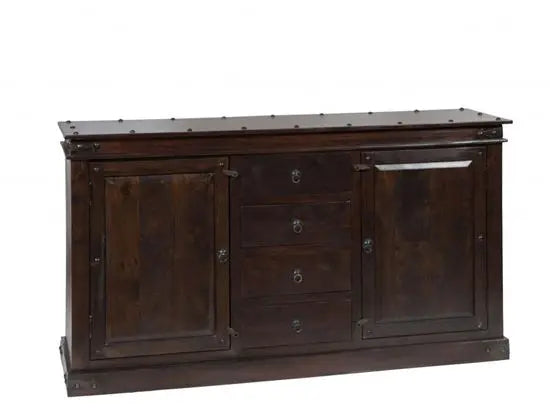 Wooden Two Door and Four Drawer Vintage Buffet. 