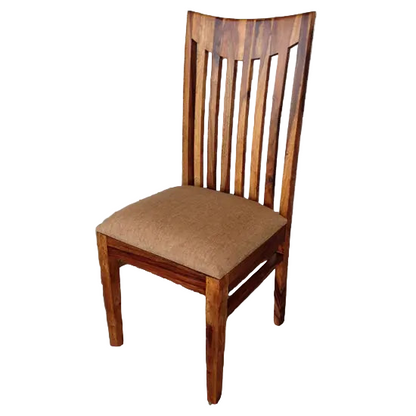 Vintage Dining Chair Natural made in Sheesham Wood in Natural Finish With Cushion Sitting. 