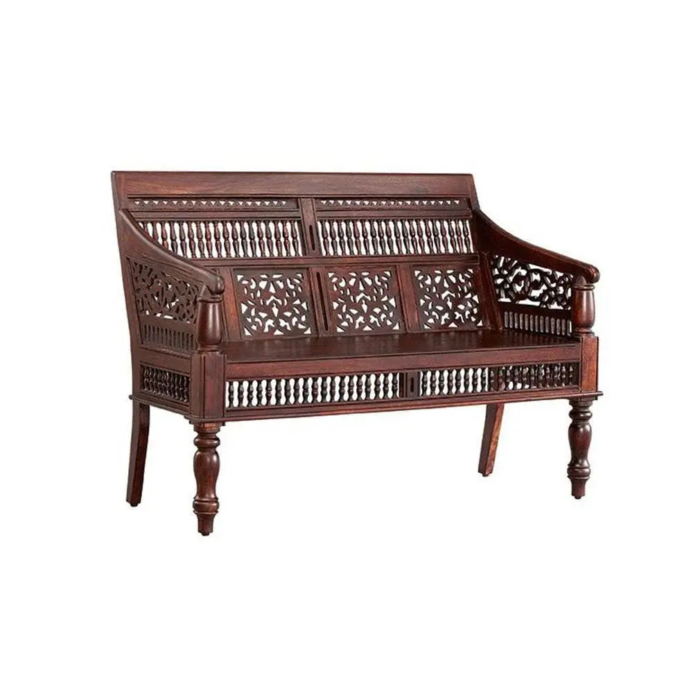 Intricate Carving and Ghirlee Design Vintage Single seat sofa Made in Solid Sheesham Wood.