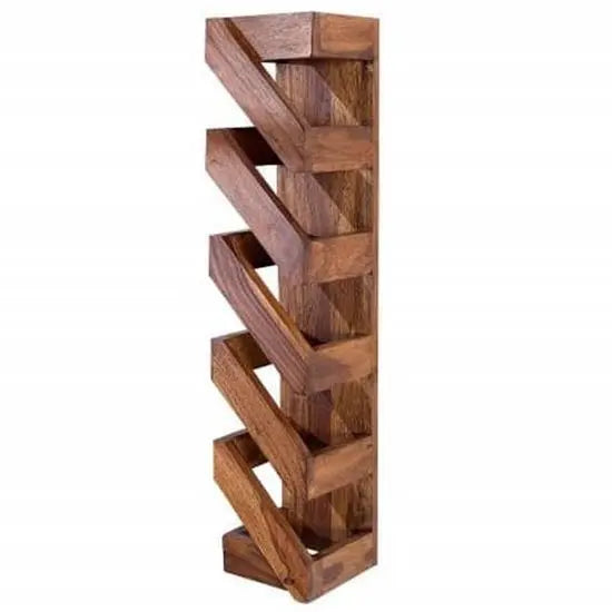 Solid Sheesham Wood Wall Wine Rack. 