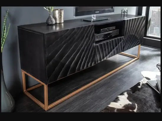 Two Door One Drawer and one openshelf Designer Led rack. 