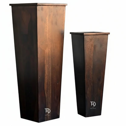 Wooden decorative planter