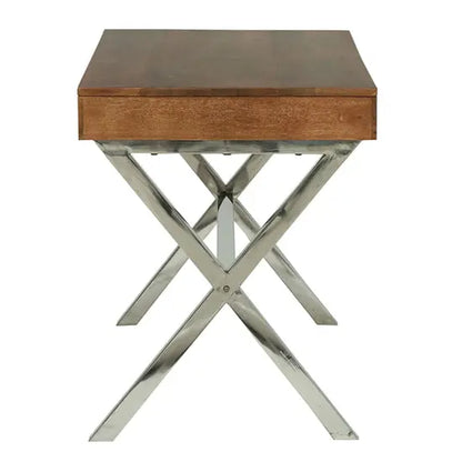 Solid Sheesham Wood and SS Frame Made One Drawer Dune Xtriva Study Desk. 