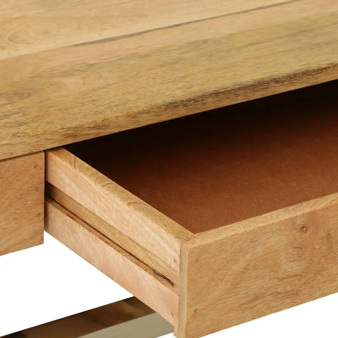 Wooden and Stainless Steel Frame One Drawer Xtriva Study Desk Natural.