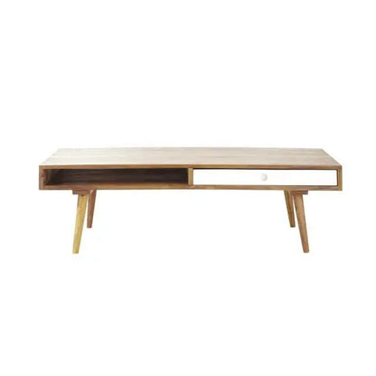 Solid wood and mdf two drawer and two shelf  stylish Zhila coffee table. 